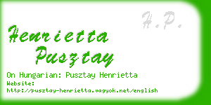 henrietta pusztay business card